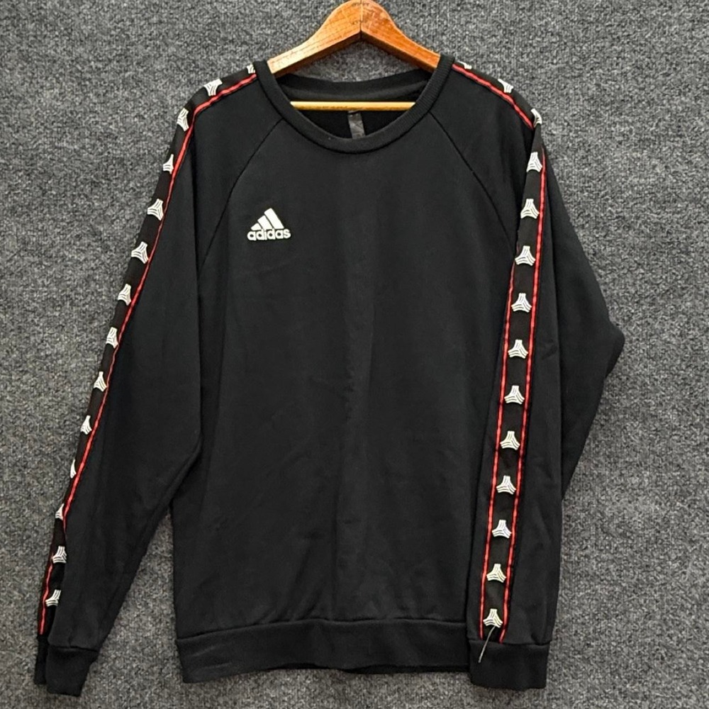 Adidas Tango Club Sweatshirt Mens Large Pullover Black Logo Crewneck